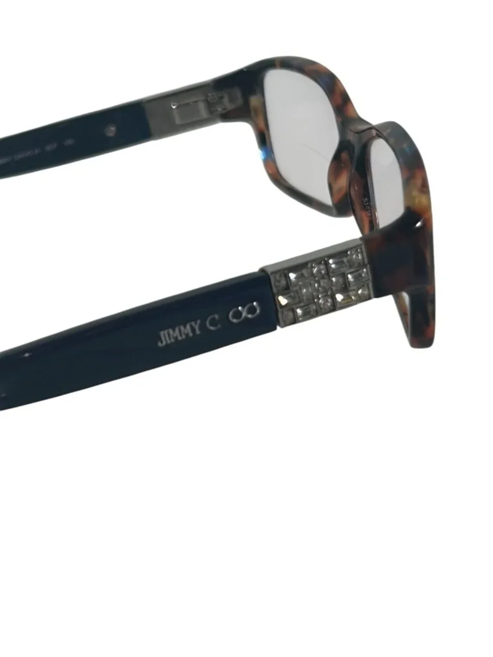 Jimmy Choo Brown Tortoise Shell Eyeglass Frames Crystal Temples Italy 41 9DT 130